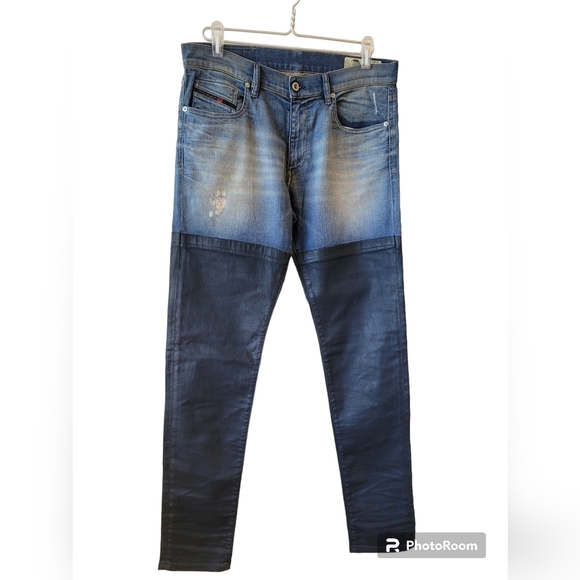 Diesel Industry Men's D-STRUKT-G tapered denim/coated denim premium jeans sz 33" - Picture 9 of 12